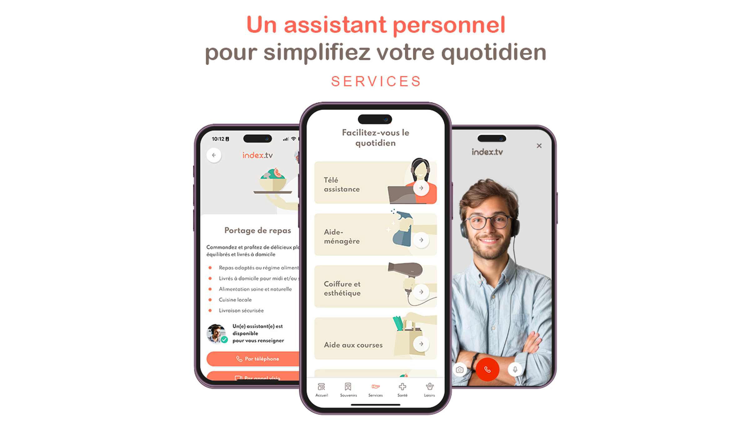 MockUp application IndexTV Assistant personnel